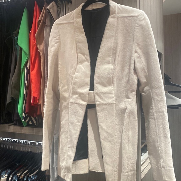 Cream colored calf haired Rick Owens jacket worn only once.